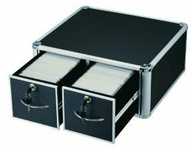 Redstore - Neo Aluminium CD/DVD Storage Box with sleeves holds upto 400 ...